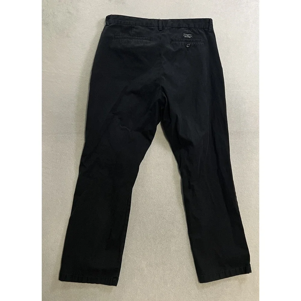 Banana Republic Gavin Chino Pants 35x30 Black Cotton High Rise Straight Leg